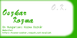 oszkar kozma business card